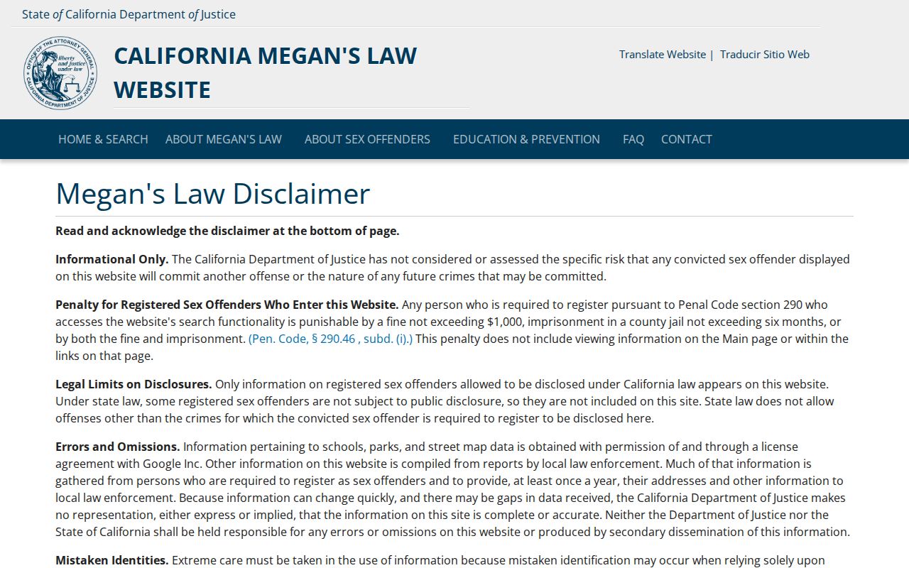 Palo Alto people search on the California public safety registry