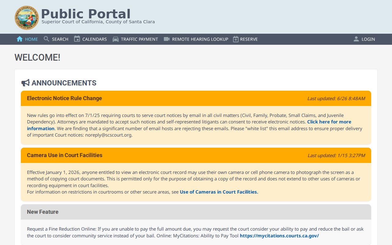 Palo Alto people search in the Santa Clara Superior Court portal