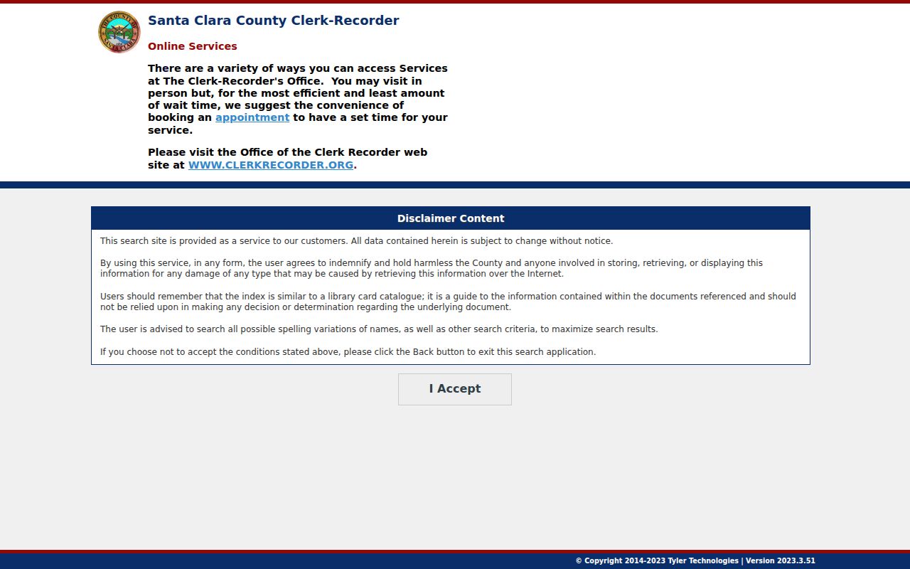 Palo Alto people search at the Santa Clara Clerk-Recorder portal