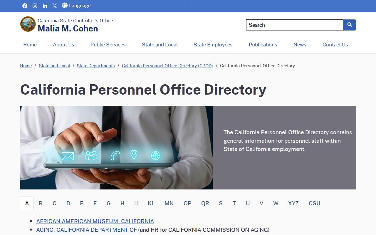 Palo Alto people directories California personnel office browse page
