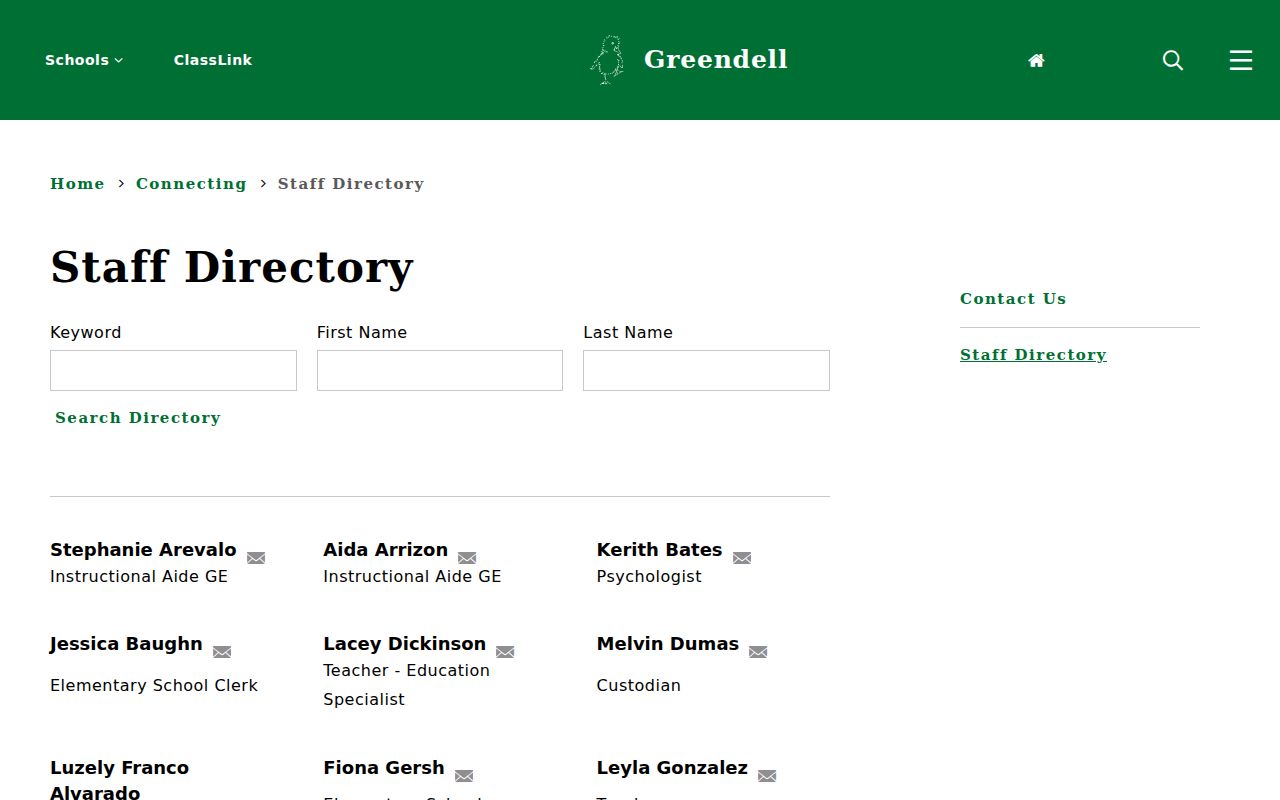 Palo Alto people directories PAUSD staff search fields
